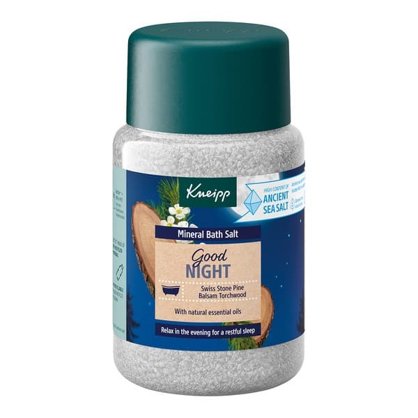 kryształki do kąpieli z soli mineralnej, Good Night Szwajcarska pinia Amyris