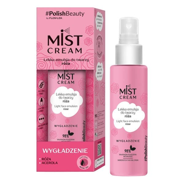 Flos-Lek Mist Cream, lekka emulsja do twarzy Róża