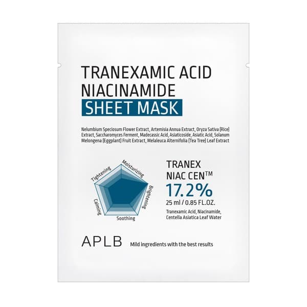 Tranexamic Acid Niacinamide Sheet Mask, rozjaśniająca maska w płachcie z kwasem traneksamowym i niacynamidem
