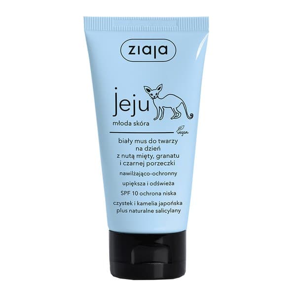 jeju młoda skóra, biały mus do twarzy na dzień