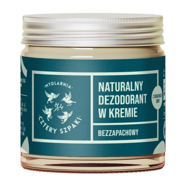 Mydlarnia 4 Szpaki, Naturalny dezodorant w kremie, bezzapachowy