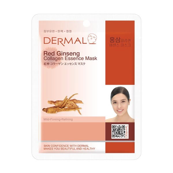 Dermal Red Ginseng Collagen Essence Mask, maska w płachcie z czerwonym żeń-szeniem