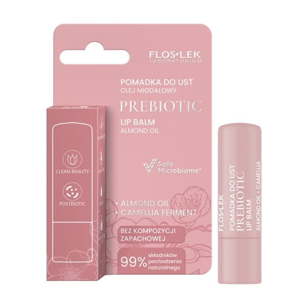 Flos-Lek Prebiotic, Prebiotyczna pomadka do ust, olej migdałowy