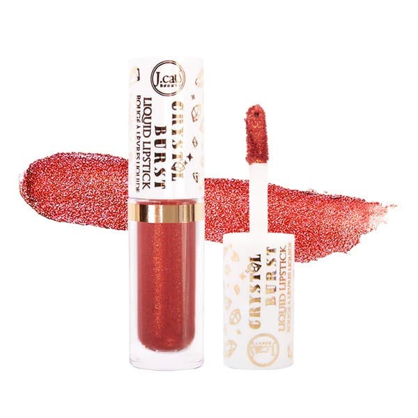 Crystal Burst Liquid Lipstick, błyszczyk do ust z drobinkami 105 Metallic Berry