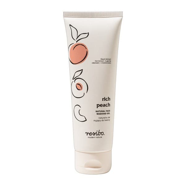 Natural Face Washing Gel, Rich Peach, naturalny żel do mycia twarzy