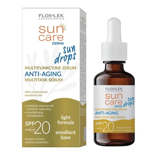 Flos-Lek Sun Care Derma, Sun Drops, serum anti-aging z SPF 20