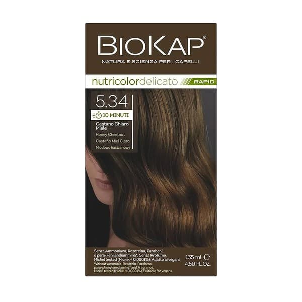 Nutricolor Delicato Rapid, farba do włosów 5.34 miodowo–kasztanowy