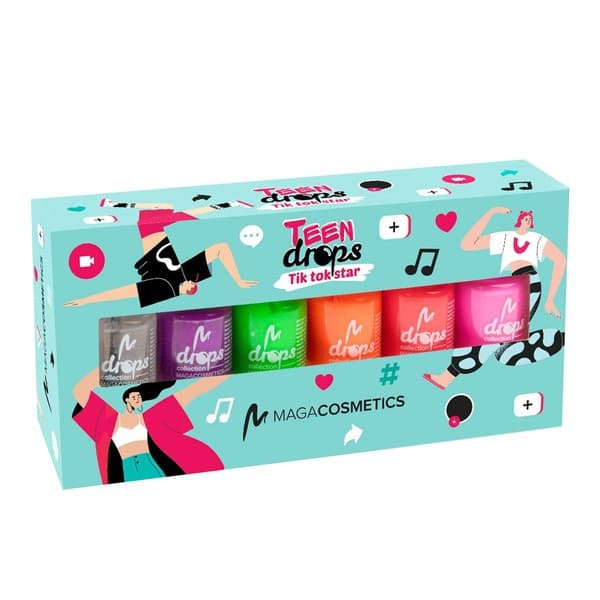 Cosmetics, Teen Drops Tik Tok Star V.01, zestaw lakierów do paznokci