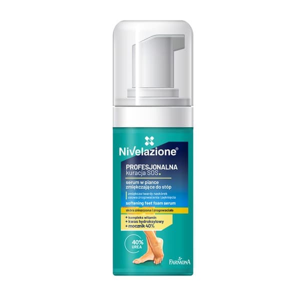 zmiękczające serum w piance do stóp
