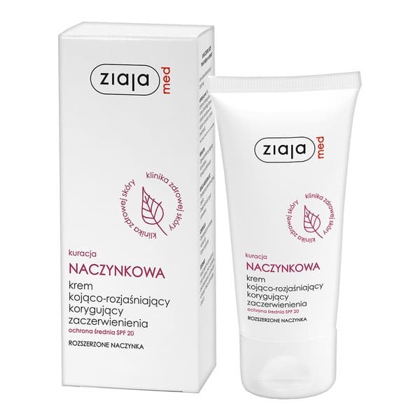 Naczynkowa, krem kojąco-rozjaśniający, korygujący zaczerwienienia, SPF 20