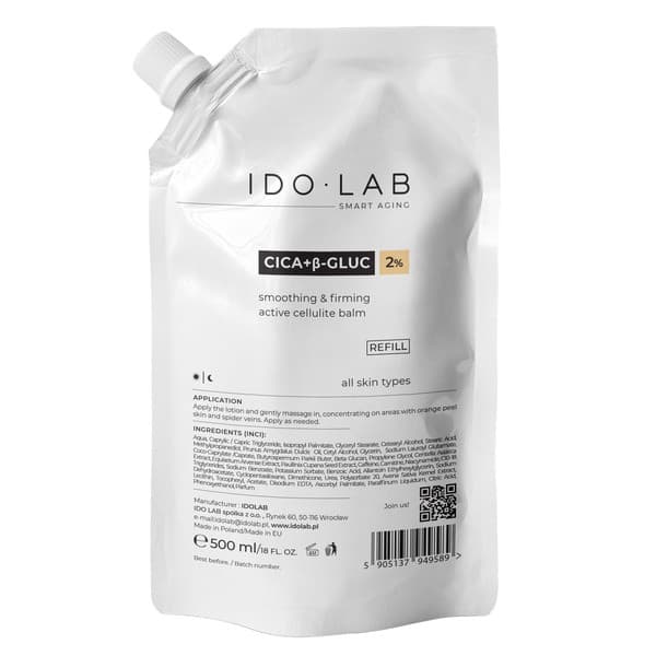 CICA+B-Gluc, Refill, wygładzający balsam antycellulitowy