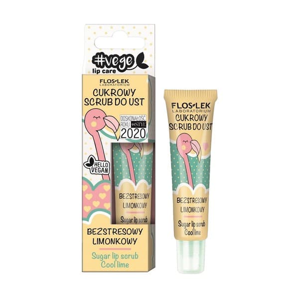 Flos-Lek, Vege Lip Care, Cukrowy scrub do ust, bezstresowy limonkowy
