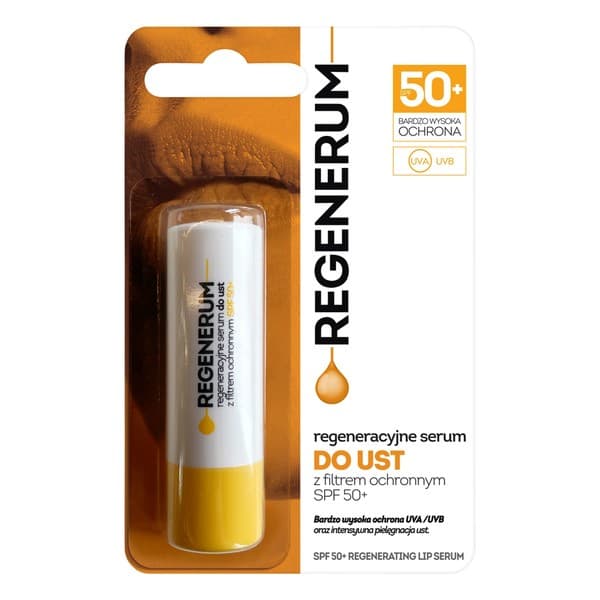 regeneracyjne serum do ust z filtrem ochronnym SPF 50+