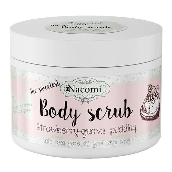 peeling do ciała, truskawkowy pudding z gujawą