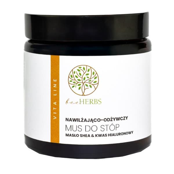 nawilżająco-odżywczy mus do stóp, masło shea & kwas hialuronowy