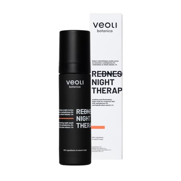 Redness Night Therapy, maska kojąco-rozświetlająca na noc