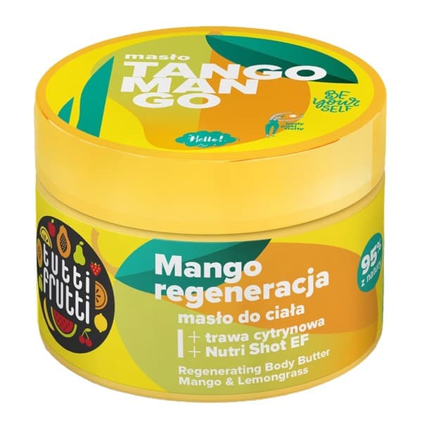 Frutti, regenerujące masło do ciała, Mango i Trawa Cytrynowa + Nutri Shot E+F
