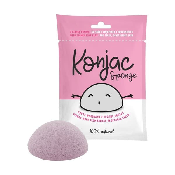 Food, gąbka konjac do twarzy, różowa