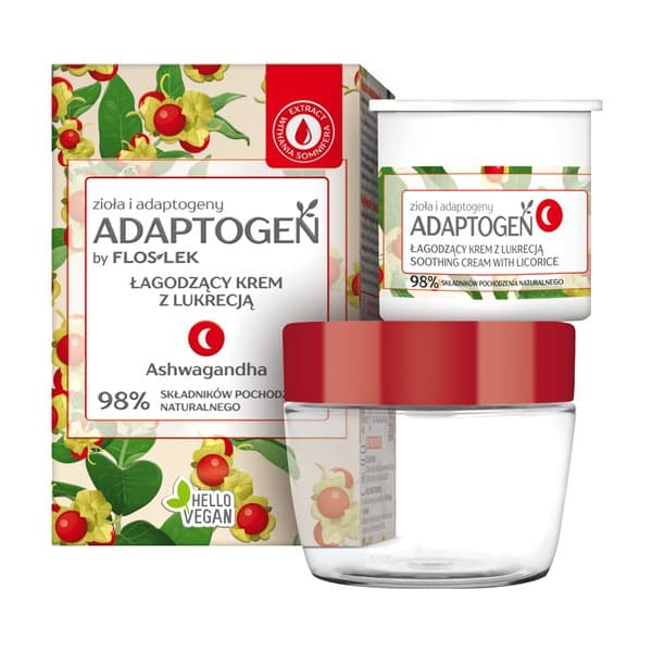 Flos-Lek Adaptogen, Łagodzący krem z lukrecją na noc, refill