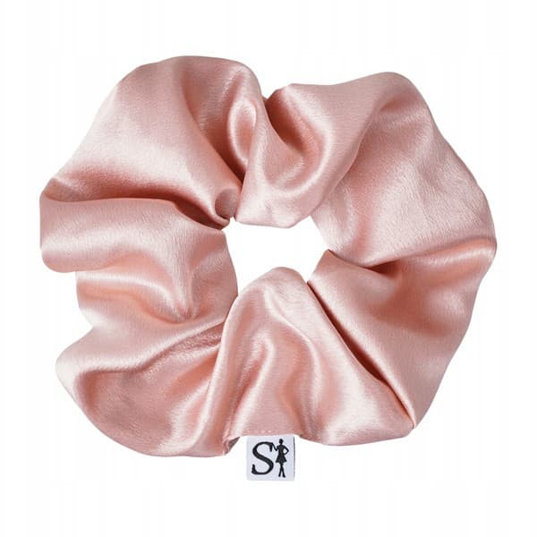 Lilu, satynowa gumka do włosów scrunchie, champagne