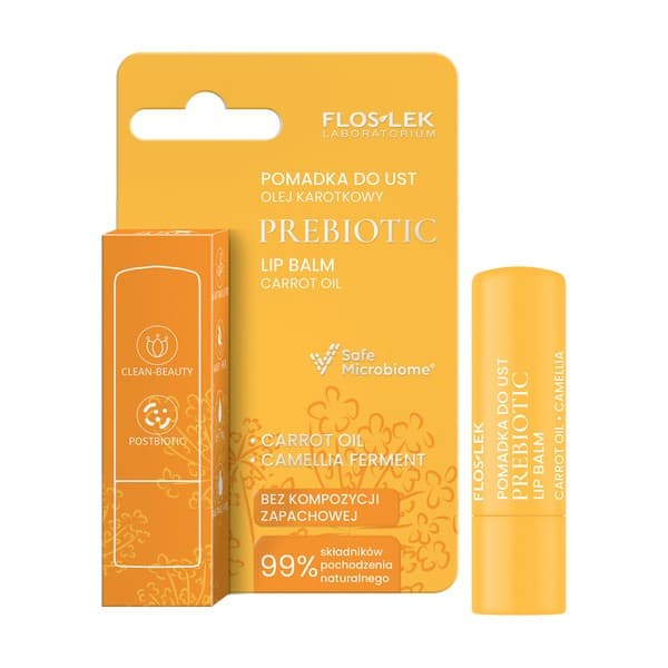 Flos-Lek Prebiotic, Prebiotyczna pomadka do ust, olej karotkowy