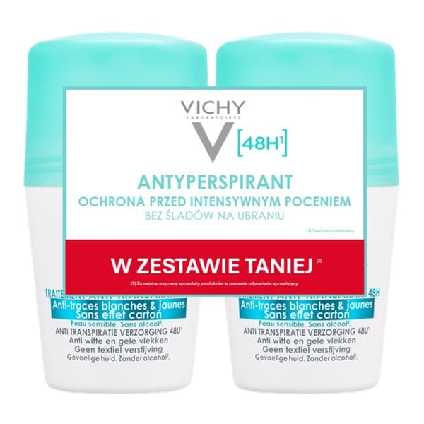 Zestaw 2 x Vichy, antyperspirant w kulce przeciw śladom 48h