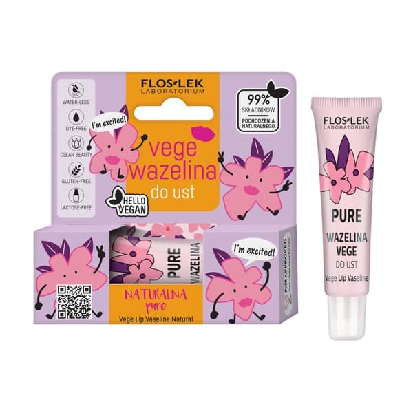 FlosLek Vege Lip Care, wazelina do ust Pure