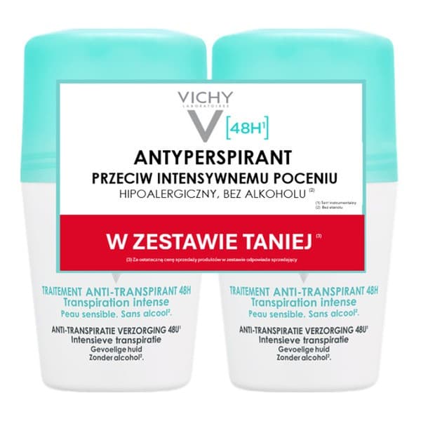 Zestaw 2 x Vichy Anti-Transpirant, antyperspirant przeciw intensywnemu poceniu 48h
