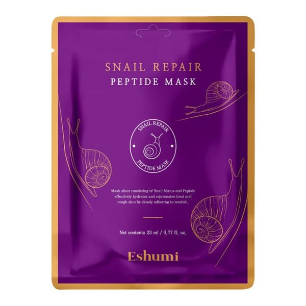 Eshumi Snail Repair Peptide, maska peptydowa w płachcie