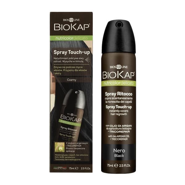 Nutricolor Delicato Spray Touch Up, spray na odrosty, czarny