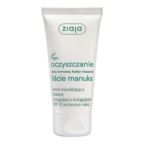 Liście Manuka-Oczyszczanie, krem nawilżający, korygująco-ściągający, SPF 10