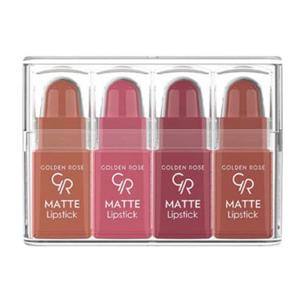 Matte Lipstick, zestaw 4 matowych mini pomadek do ust, nr 01