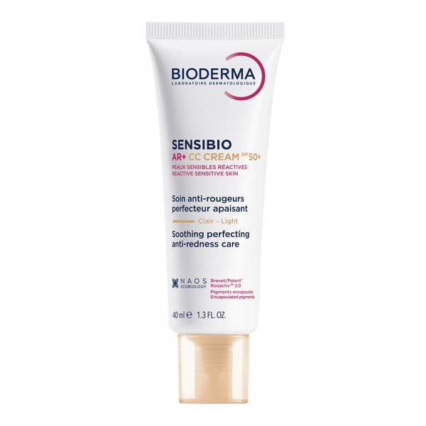 Sensibio AR+ CC SPF 50+, ochronny krem kojący i redukujący zaczerwienienia, odcień jasny