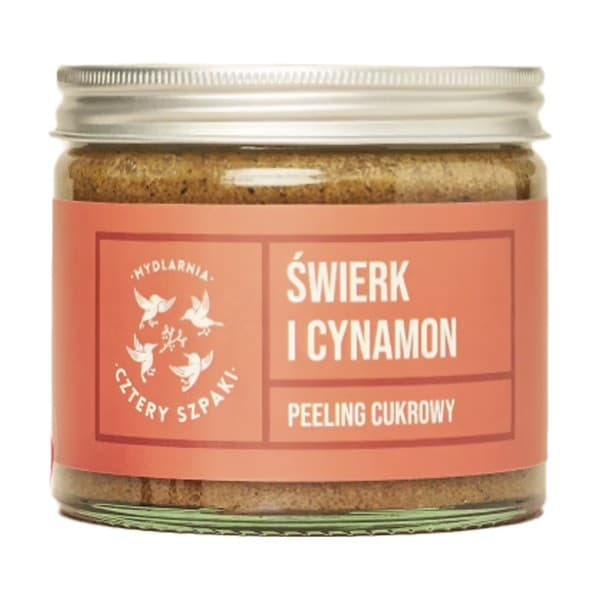 Mydlarnia 4 Szpaki, peeling cukrowy, Świerk i Cynamon