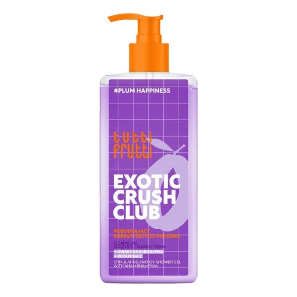 Farmona Tutti Frutti #PlumHappiness, pobudzające energy-żel pod prysznic + kwasy AHA+BHA+PHA
