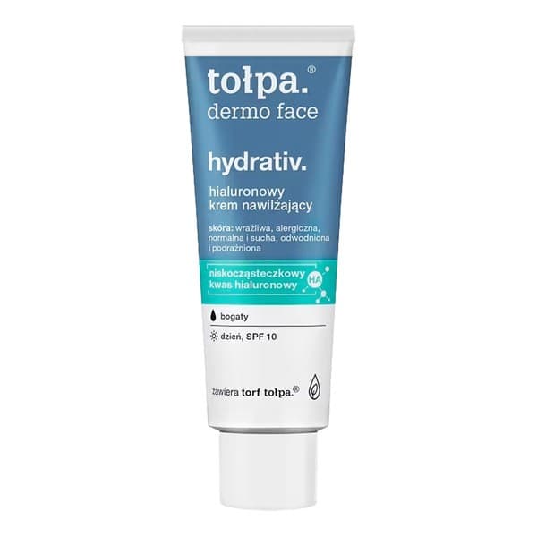 dermo face hydrativ., hialuronowy krem nawilżający, bogaty, SPF 10