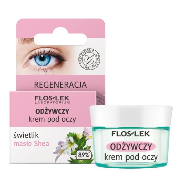 Flos-Lek Laboratorium, odżywczy krem pod oczy świetlik i masło Shea, Regeneracja