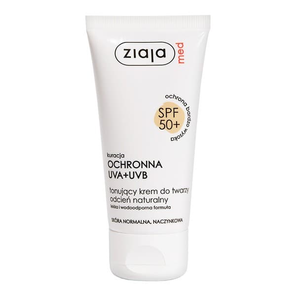 Med, tonujący krem do twarzy, SPF 50+, odcień naturalny, skóra normalna/naczynkowa