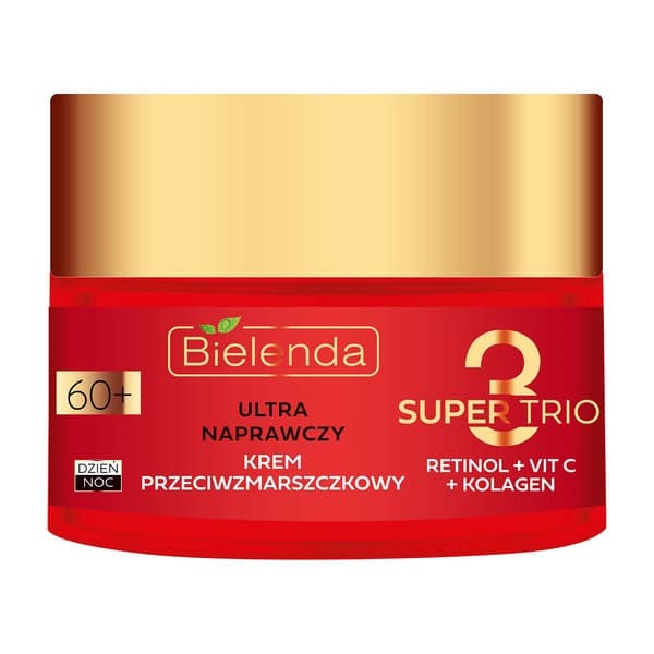 Super Trio, ultra naprawczy krem przeciwzmarszczkowy RETINOL + VIT C + KOLAGEN 60+
