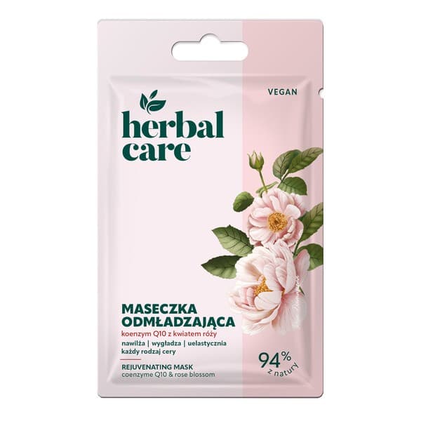 Farmona Herbal Care, maseczka odmładzająca koenzym Q10 z kwiatem róży