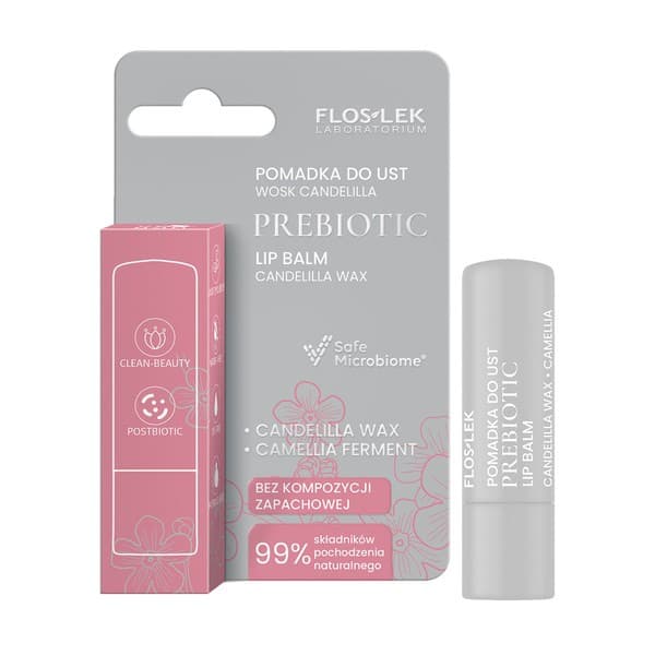 Flos-Lek Prebiotic, Prebiotyczna pomadka do ust, wosk candelilla
