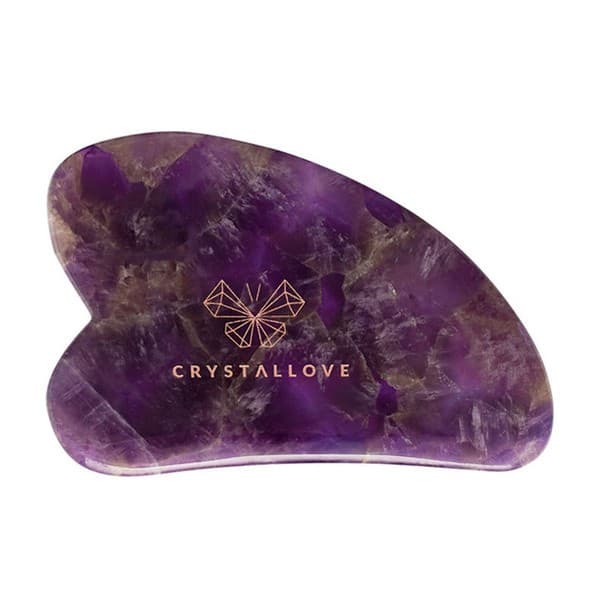 Płytka do masażu twarzy gua sha z ametystu kamienia harmonii i relaksu Crystallove