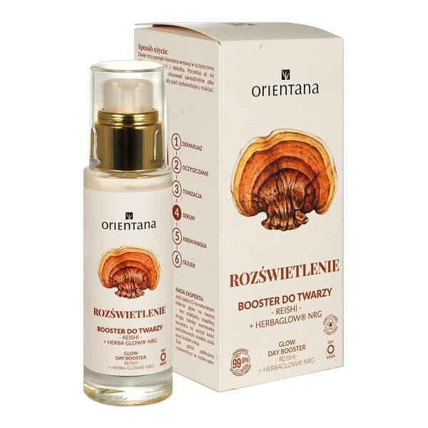 GLOW DAY BOOSTER - REISHI - Booster rozświetlający do twarzy - Reishi i różeniec górski na dzień -