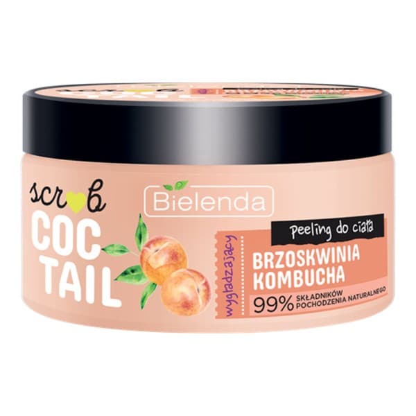 Coctail, wygładzający peeling do ciała brzoskwinia + kombucha
