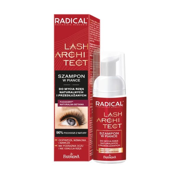 Lash Architect, szampon w piance do mycia rzęs naturalnych i przedłużanych