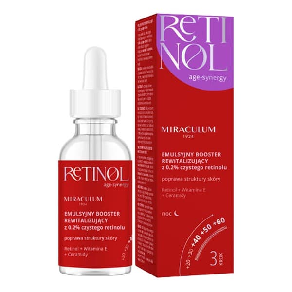 Retinol Age-Synergy, rewitalizujący booster do twarzy z 0,2% retinolem, na noc