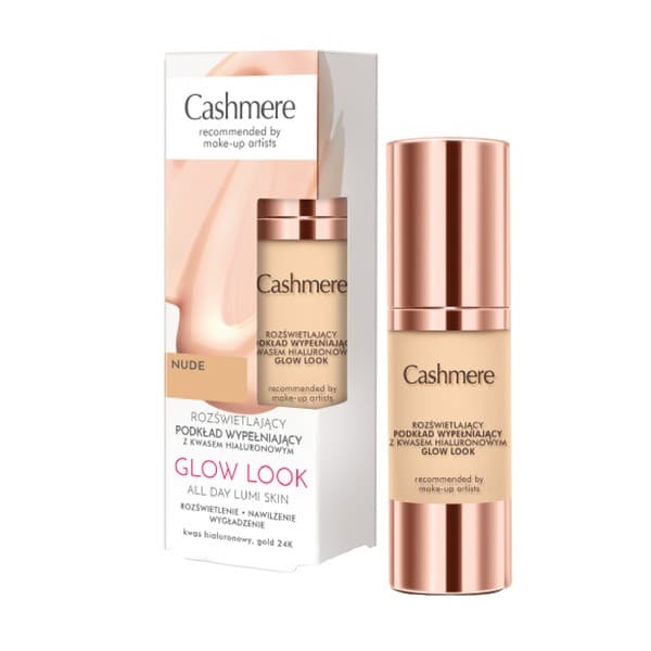 Glow Look, rozświetlający podkład wypełniający z kwasem hialuronowym, Nude