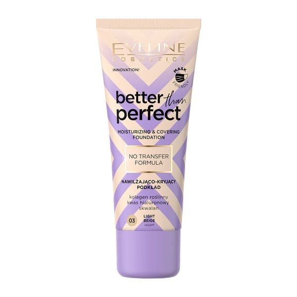 Cosmetics Better Than Perfect, nawilżająco-kryjący podkład z formułą No Transfer, 03 Light Beige