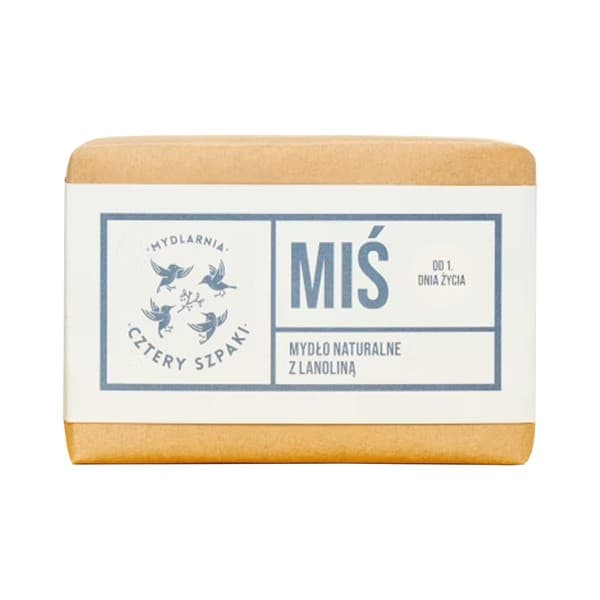 Mydlarnia 4 Szpaki, Miś z lanoliną, naturalne mydło w kostce