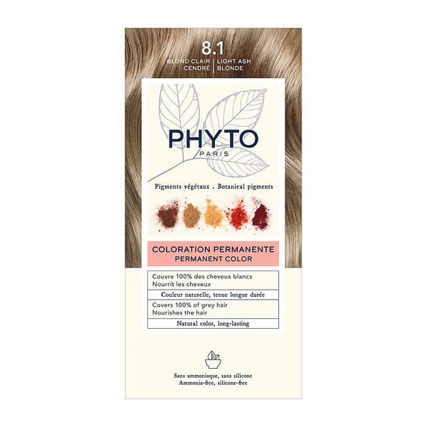Phyto Color, farba do włosów, 8.1 jasny popielaty blond, 1 opakowanie